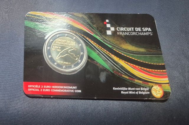 2 Tarjetas Moneda Bélgica 2025 Spa-Francorchamps