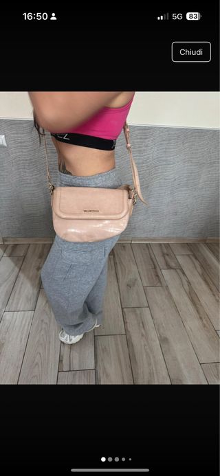 Borsa tracolla Valentino beige/rosa