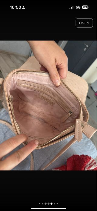 Borsa tracolla Valentino beige/rosa