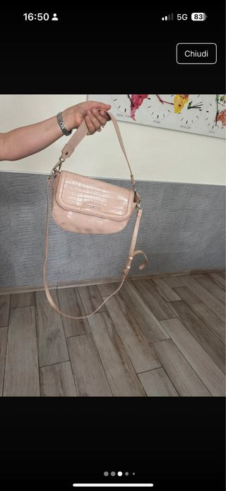 Borsa tracolla Valentino beige/rosa