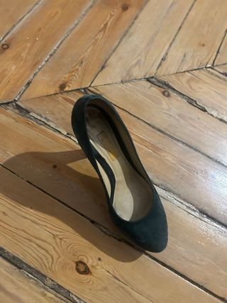 Zapato de tacón mujer verde azulado
