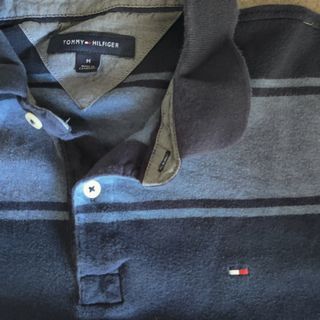 Polo Tommy Hilfiger a righe blu taglia M