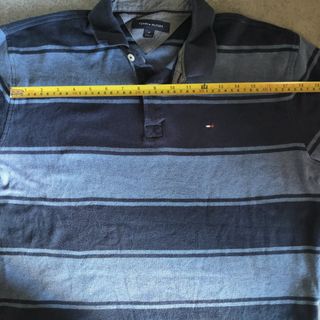 Polo Tommy Hilfiger a righe blu taglia M