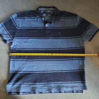 Polo Tommy Hilfiger a righe blu taglia M