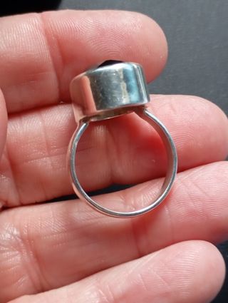Anillo Plata Ley con Piedra cuarzo ahumado 