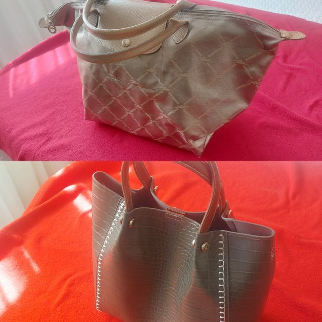 Lote 2 Bolsos Beige y Marrón