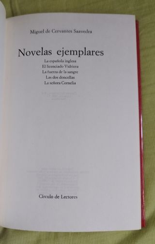Colección 3 tomos Novelas Ejemplares