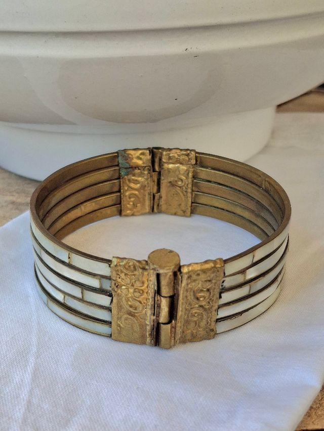 Bracciale ottone e madreperla