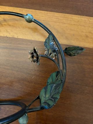 Cestino portavaso ferro battuto vintage