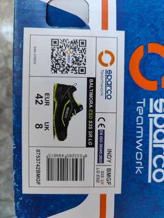 Zapatos seguridad Sparco INDY casi NUEVAS