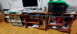 2 Mesas Ordenador + 1 Mesa Pared