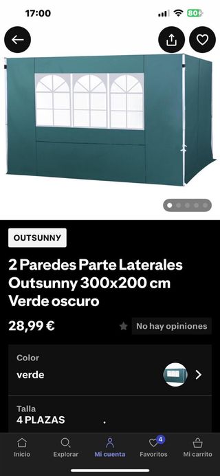 Paredes para carpa Outsunny 3x2