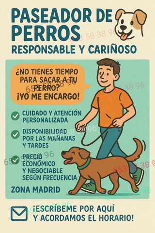 Paseador responsable y cariñoso