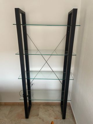 Estantería 180x92cm 4 baldas cristal 