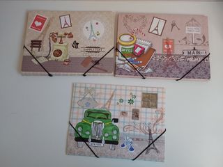 Lote de 7 carpetas con gomas temática París