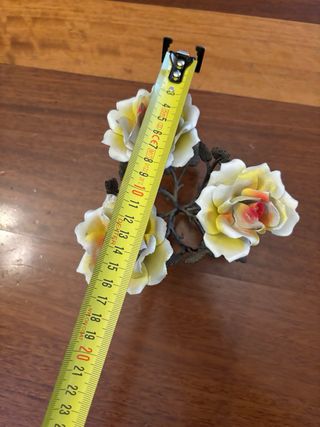 Trancio Rose porcellana Capodimonte e ferro battut