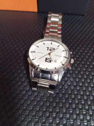 Reloj Fossil Caballero Cuarzo Plata y Blanco