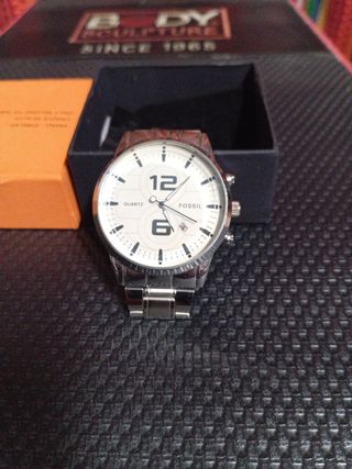 Reloj Fossil Caballero Cuarzo Plata y Blanco