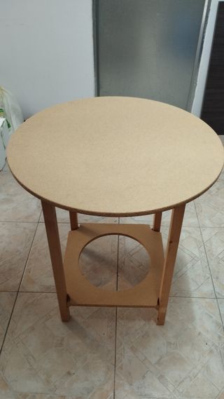 Mesa camilla redonda de madera