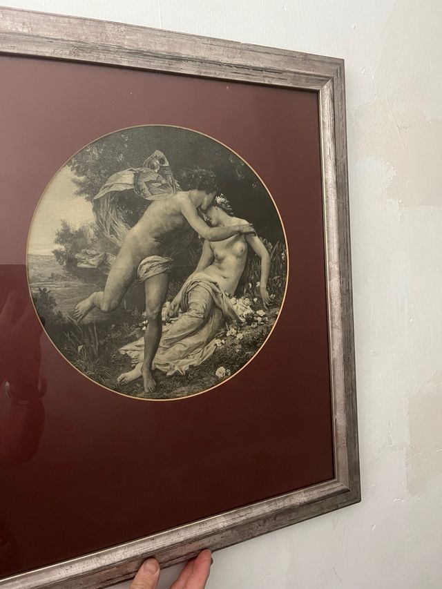 Grabado antiguo con marco cuadro