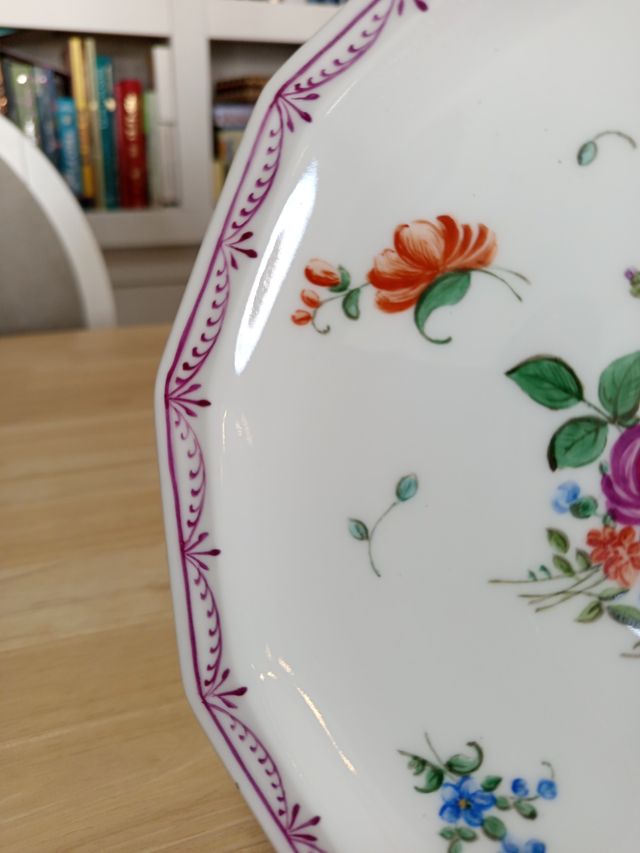 Plato Limoges Porcelana Flores