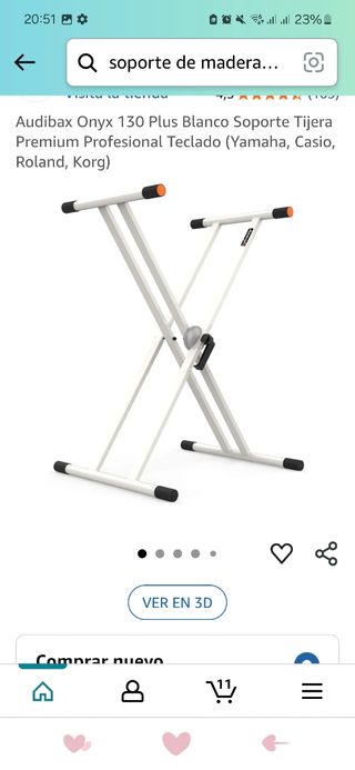 Soporte de teclado Audibax Onyx 130