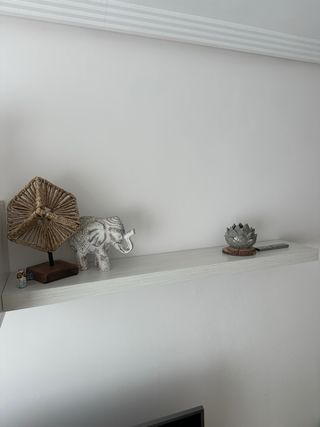 Mueble TV madera y mimbre