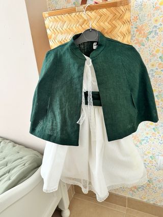 Vestido y capa ceremonia niña talla 4 años
