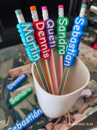 Lápices personalizados con nombre en impresión 3D