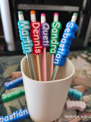 Lápices personalizados con nombre en impresión 3D