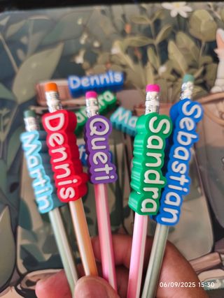 Lápices personalizados con nombre en impresión 3D