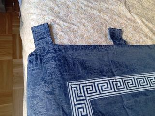 Funda para cabecero azul y blanco