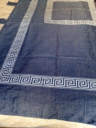 Funda para cabecero azul y blanco