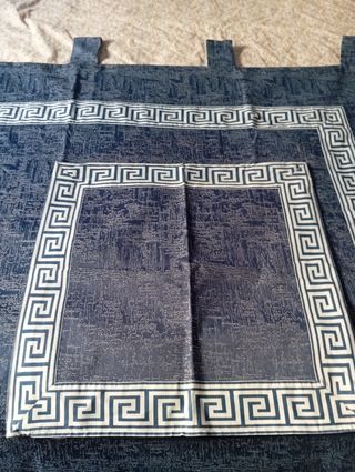 Funda para cabecero azul y blanco