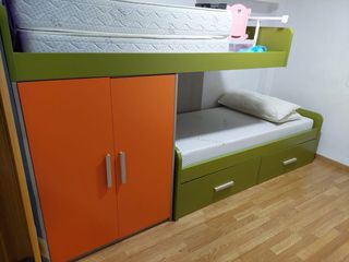 Tren literas con armario infantil
