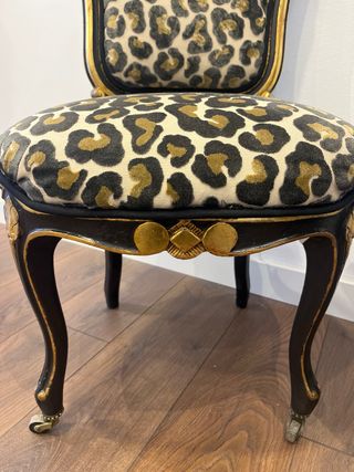 Pareja de Sillas Estilo Victoriano Leopardo