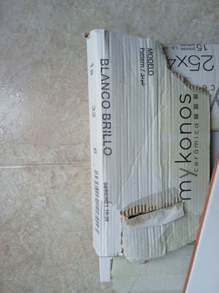 7 Baldosas cerámica blancas 25x40