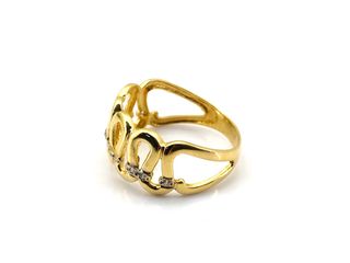 anillo oro 18k con piedra con circonita t. 21 (19,42 mm)