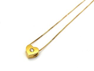 gargantilla oro 18k con piedra con diamante 23cm 