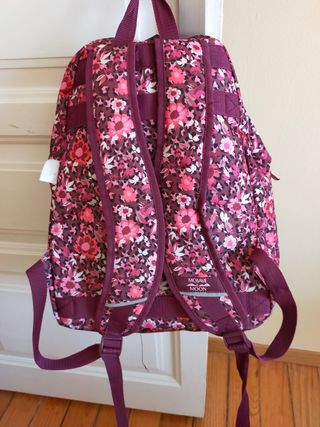 Mochila floral rosa y morada