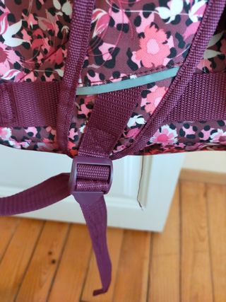 Mochila floral rosa y morada