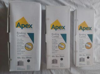 Lote 3 cajas canutillos encuadernar plástico Apex