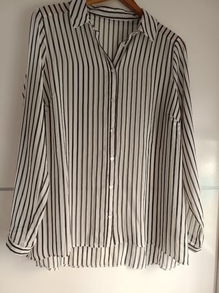 Camisa Rayas Blanco y Negro