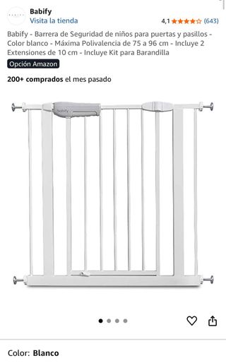 Barrera Seguridad Niños Babify Blanca