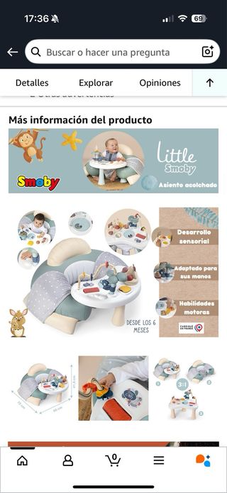 Mesa de actividades para bebé