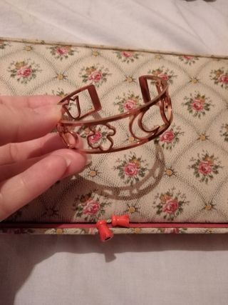 Pulsera tipo Tous Oso y Corazón Dorada