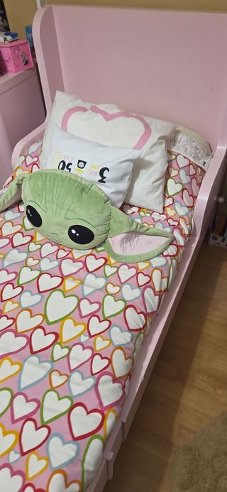 Cama infantil extensible rosa