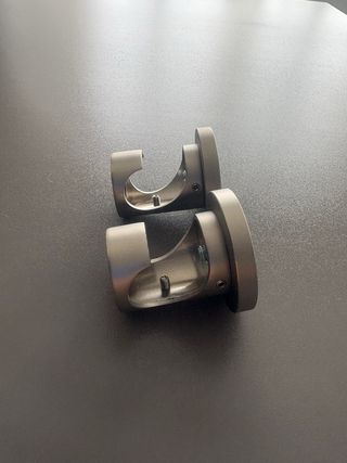 Soportes barra cortina metálicos, 20mm plata opaca