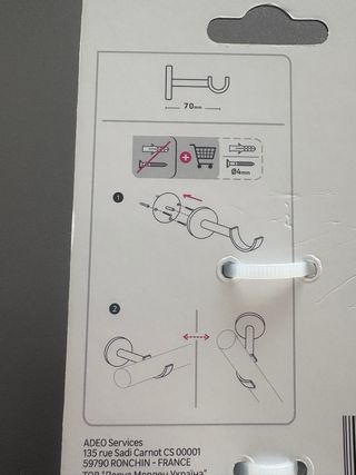 Soportes barra cortina metálicos, 20mm plata opaca