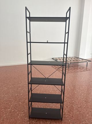 Estantería Negra Metálica y Madera nueva